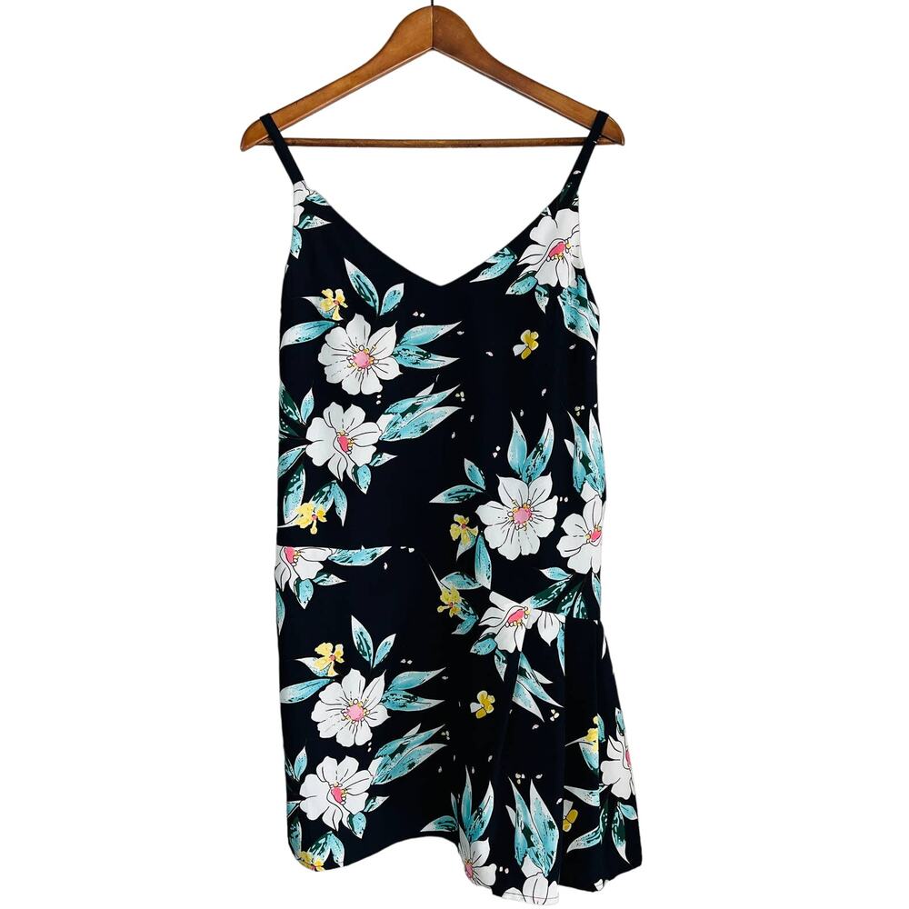 FRNCH Strappy Floral Sheath Mini Dress Navy - S